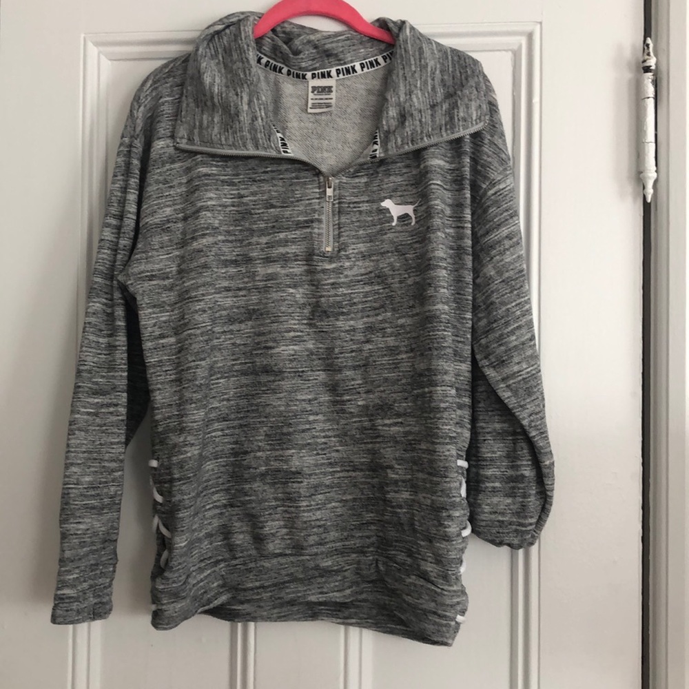 Grey PINK Quarterzip